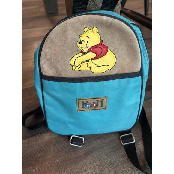 Vintage Small Winnie The Pooh School Backpack Teal 90's Classic - Picture 3 of 7